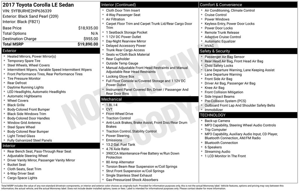 2017 Toyota Corolla LE