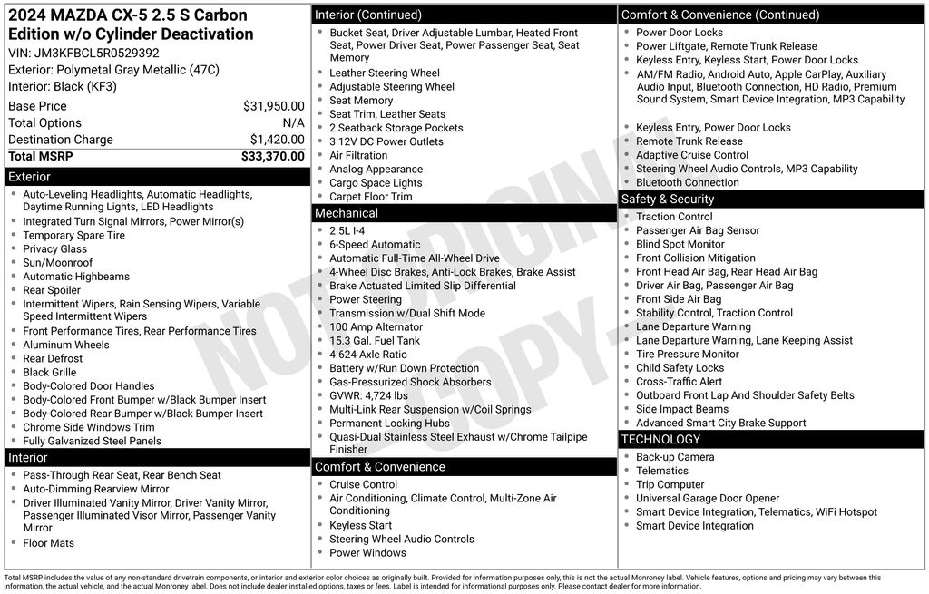 2024 Mazda CX-5 S Carbon Edition's photo