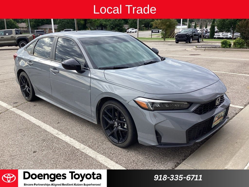 Gray 2025 Honda Civic Hybrid Sedan Front-Wheel Drive Continuously Variable Transmission