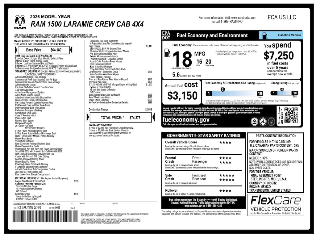 New 2026 Ram 1500 Laramie Pickup