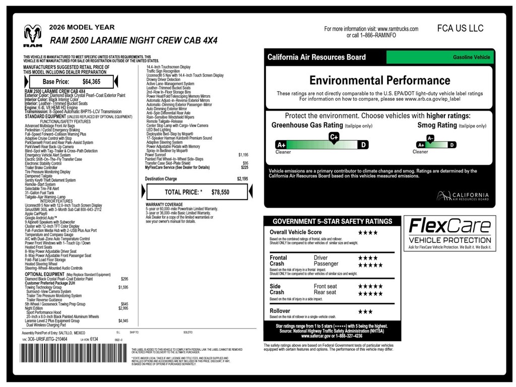 New 2026 Ram 2500 Laramie Pickup