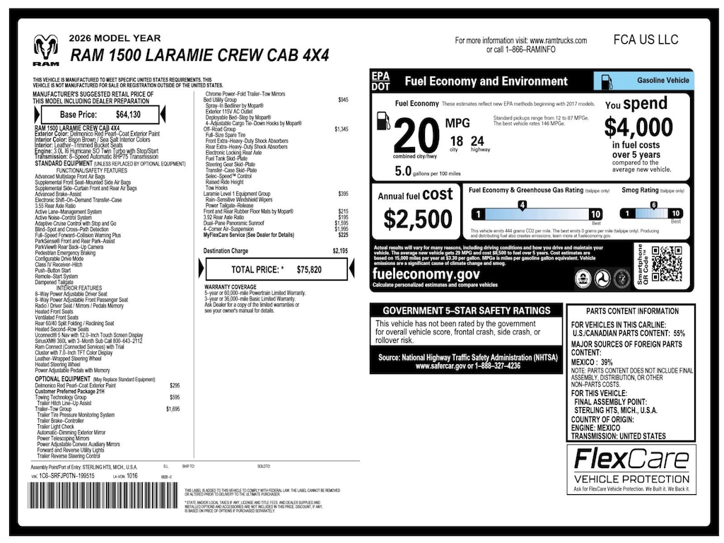 New 2026 Ram 1500 Laramie Pickup