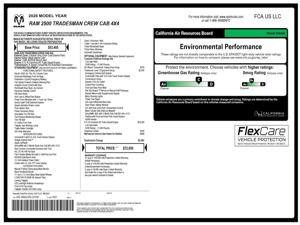 New 2026 Ram 2500 Tradesman Pickup