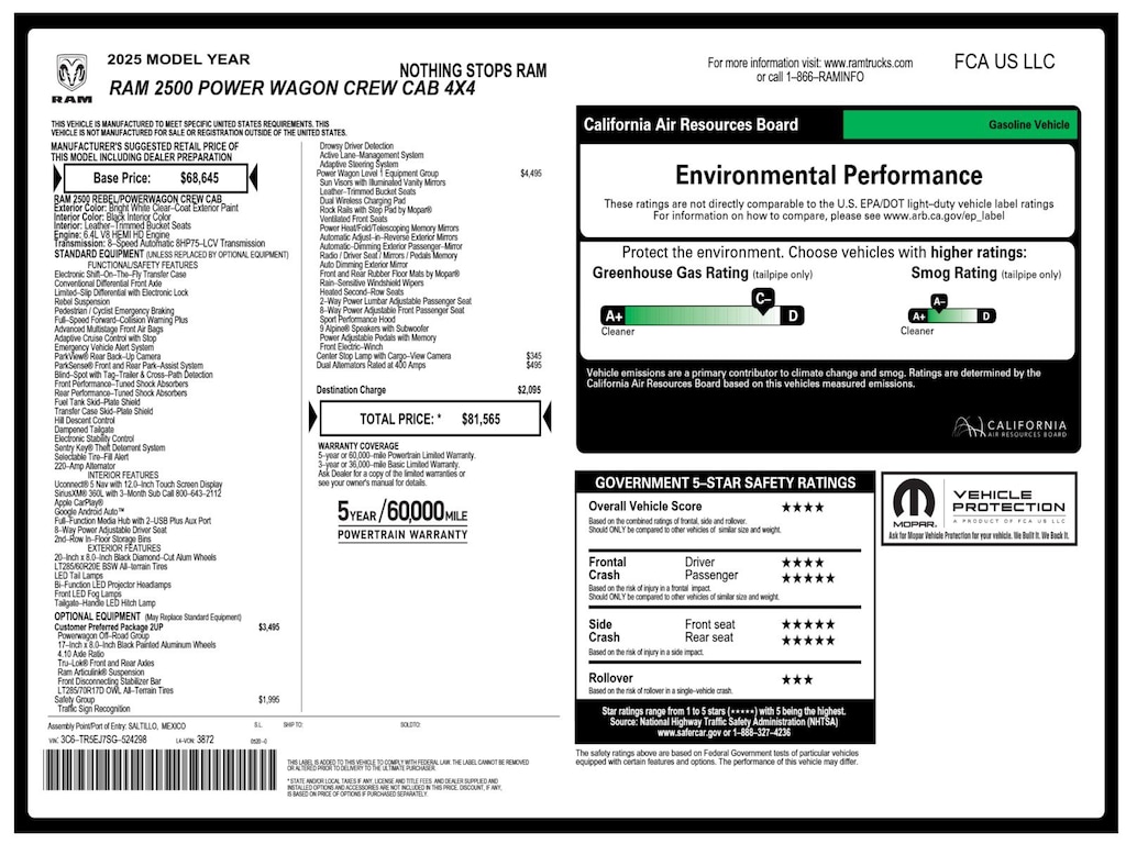 New 2025 Ram 2500 Rebel/Power Wagon Pickup