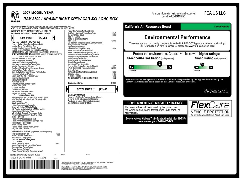 New 2027 Ram 3500 Laramie Pickup