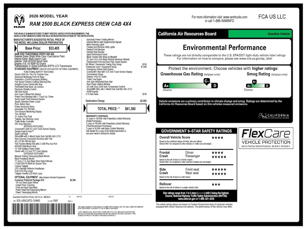 New 2026 Ram 2500 Tradesman Pickup