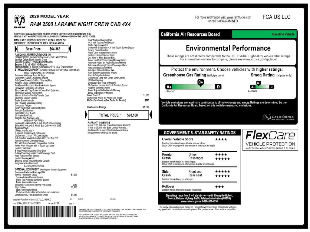 New 2026 Ram 2500 Laramie Pickup