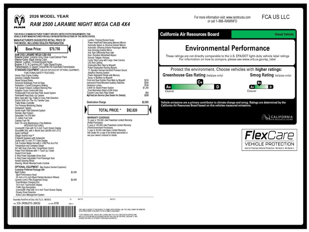 New 2026 Ram 2500 Laramie Pickup