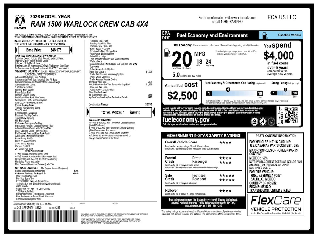 New 2026 Ram 1500 Tradesman Pickup