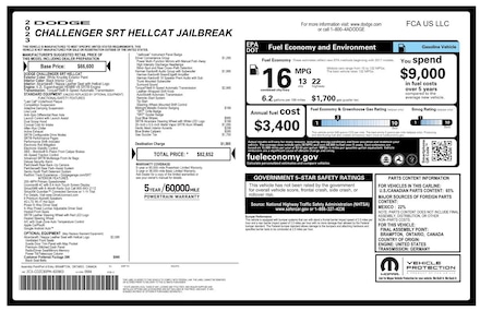 2023 Dodge Challenger SRT Hellcat Coupe