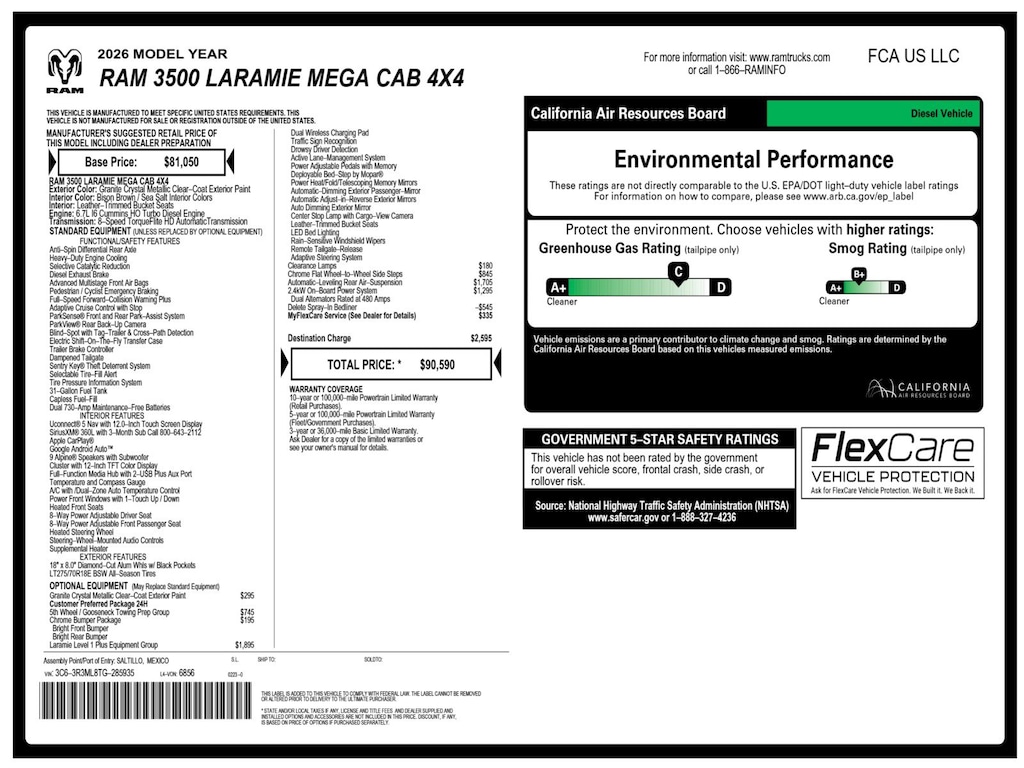 New 2026 Ram 3500 Laramie Pickup