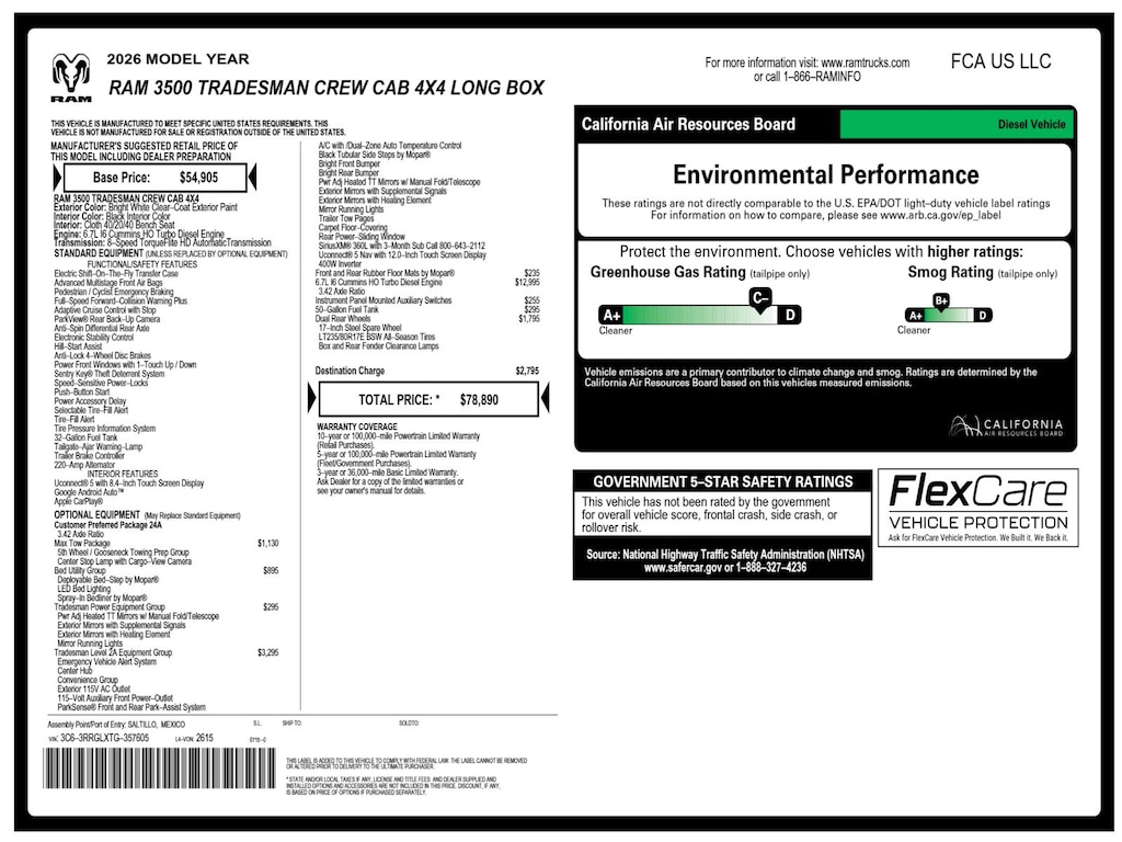 New 2026 Ram 3500 Tradesman Pickup