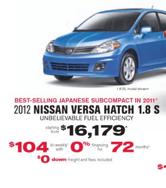 2012 Nissan Versa in Ontario