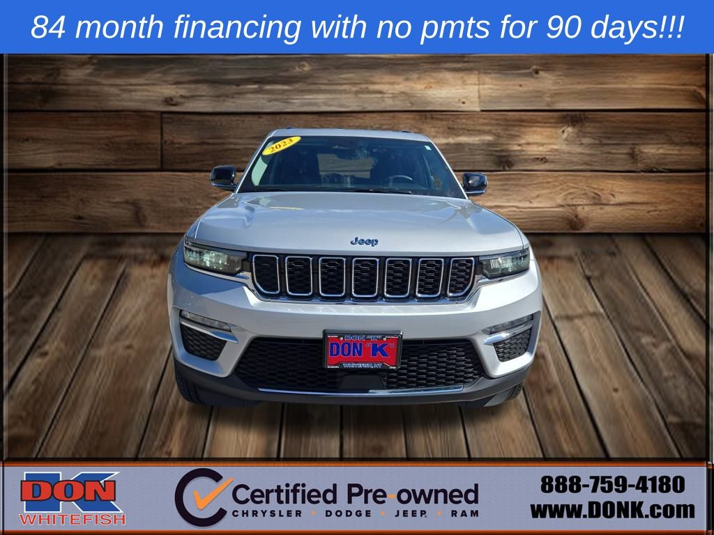 Certified 2023 Jeep Grand Cherokee 4xe with VIN 1C4RJYB61PC633345 for sale in Whitefish, MT