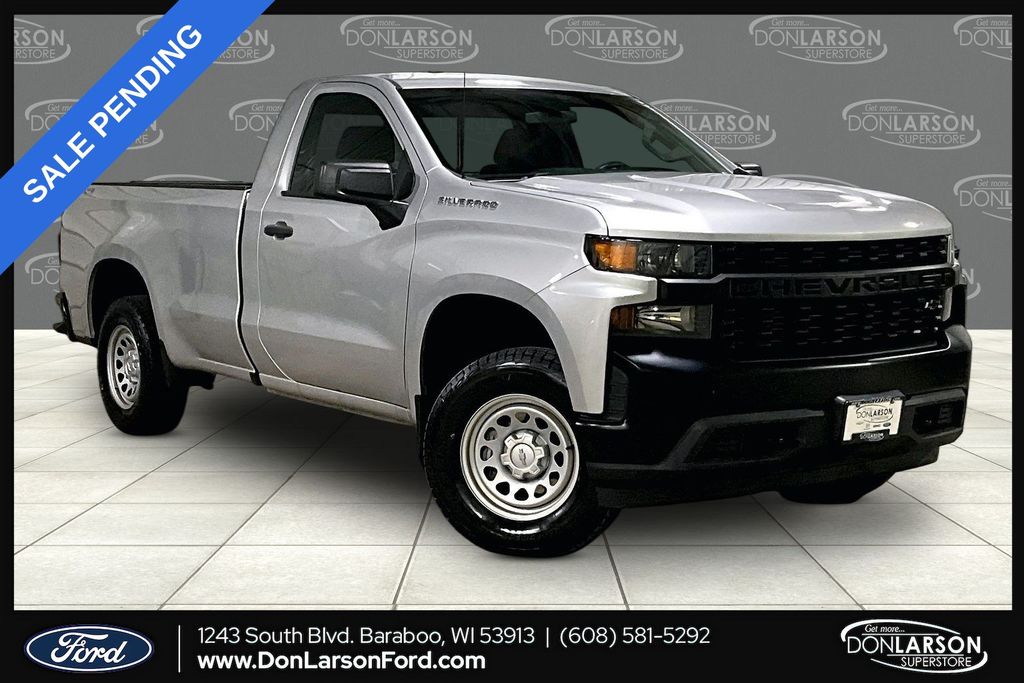 Silver Ice Metallic 2020 Chevrolet Silverado 1500 Pickup Truck Four-Wheel Drive 6-Speed Automatic Overdrive