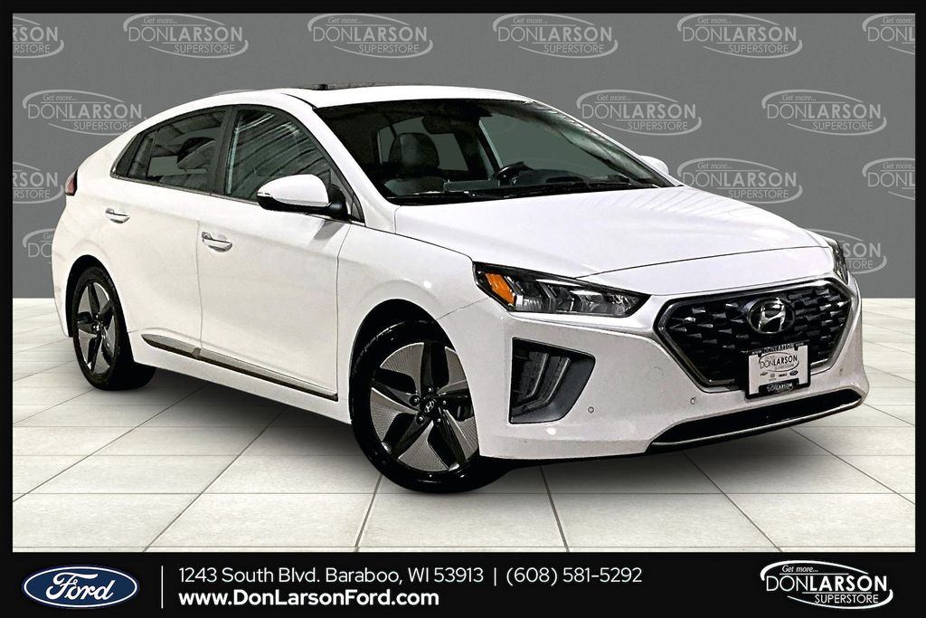 Ceramic White 2022 Hyundai Ioniq Hybrid Limited FWD Hatchback Front-Wheel Drive 6-Speed Dual Clutch