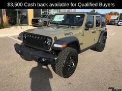 New 2026 Jeep Wrangler 4-DOOR WILLYS Sport Utility 266014 for Sale near Middleton, WI, at Don Miller Dodge Chrysler Jeep Ram