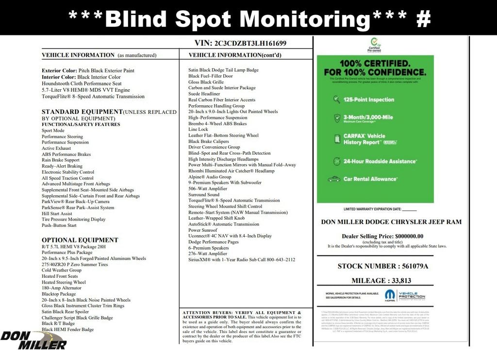 Certified 2020 Dodge Challenger R/T Coupe