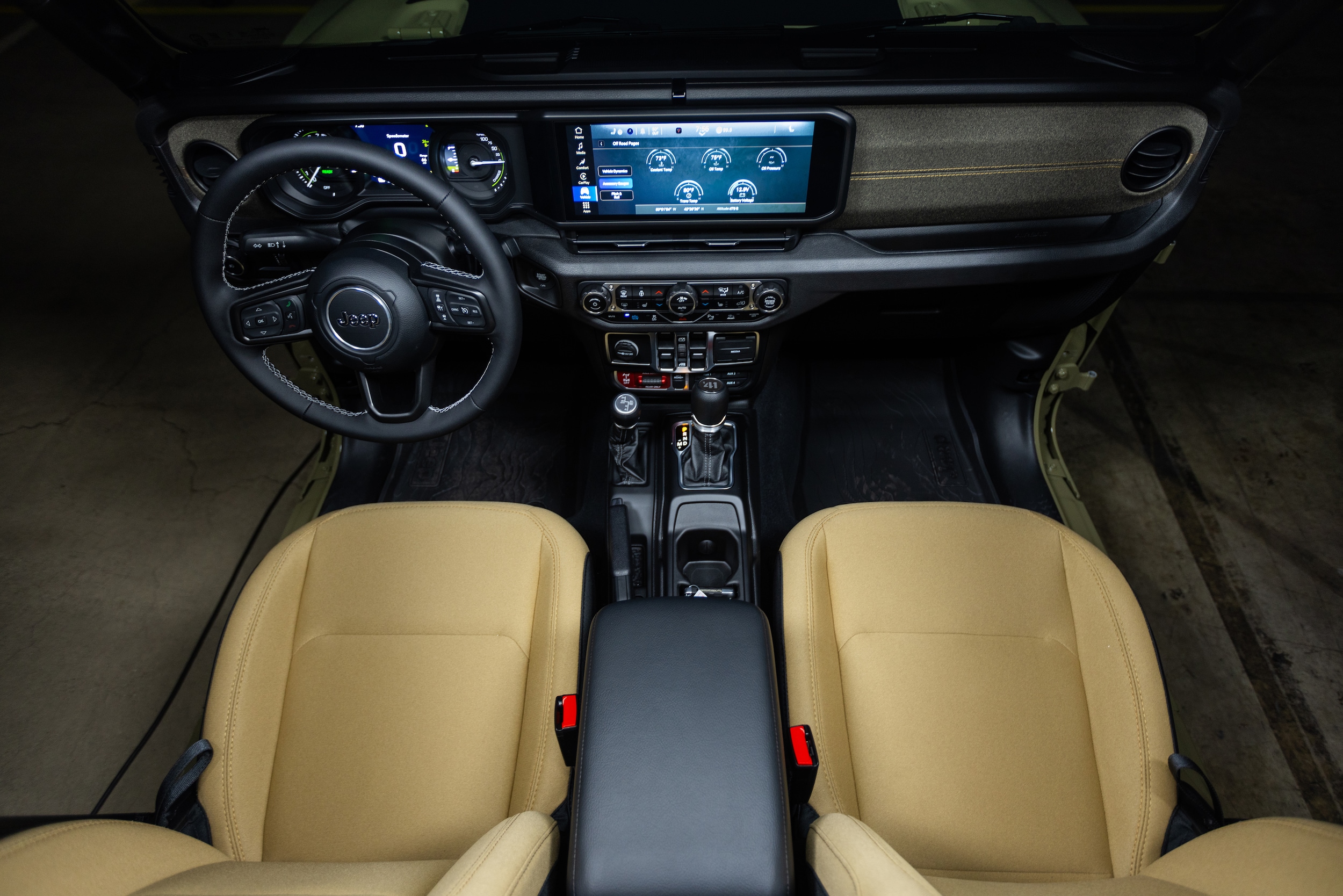 Interior tech view of 2026 Jeep Wrangler Rubicon