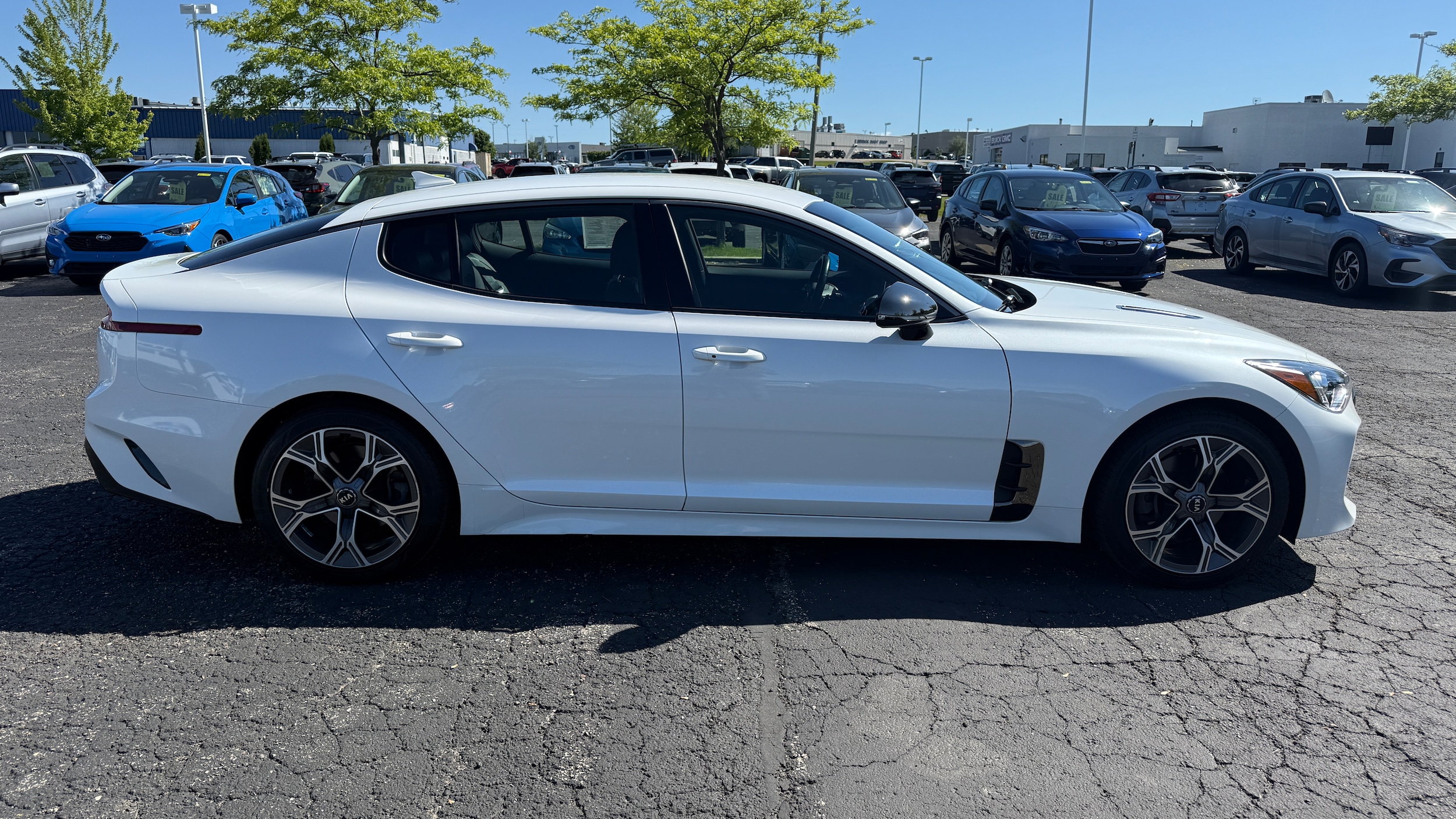 Used 2020 Kia Stinger GT-Line with VIN KNAE15LA2L6077309 for sale in Madison, WI