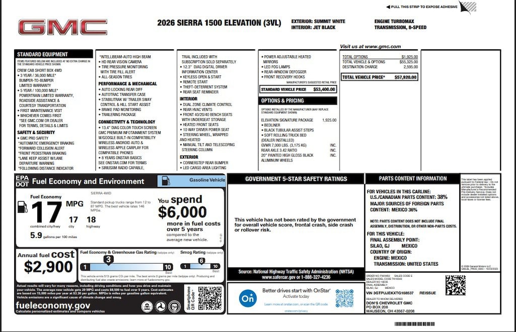 New 2026 GMC Sierra 1500 Elevation Truck