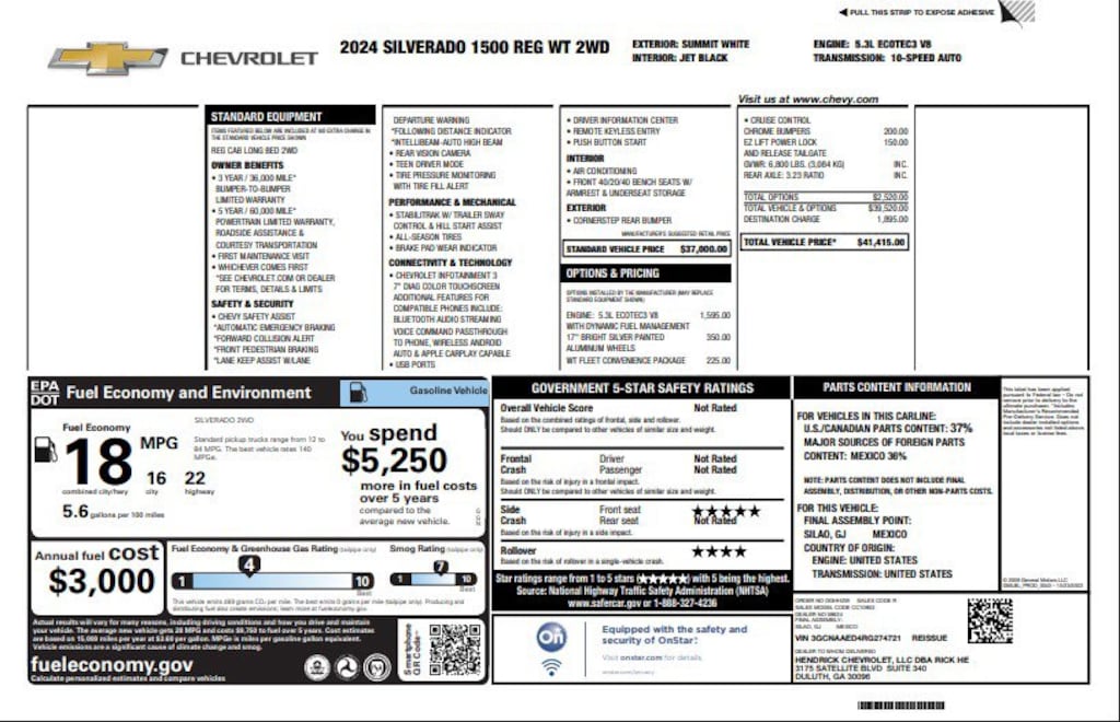 Used 2024 Chevrolet Silverado 1500 Work Truck Truck Regular Cab