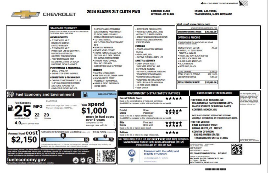 Used 2024 Chevrolet Blazer LT w/2LT SUV