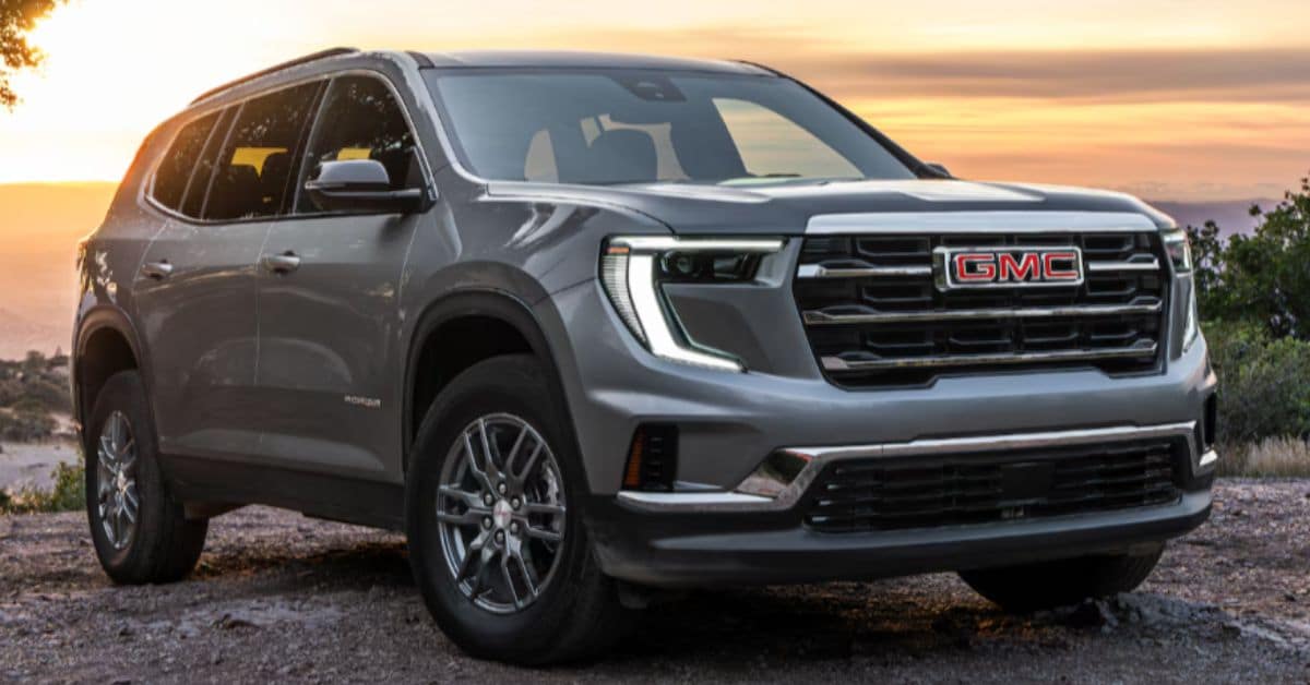 Silver GMC Acadia parked