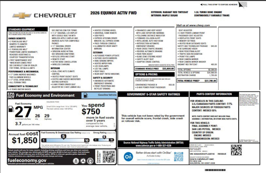 New 2026 Chevrolet Equinox Activ SUV