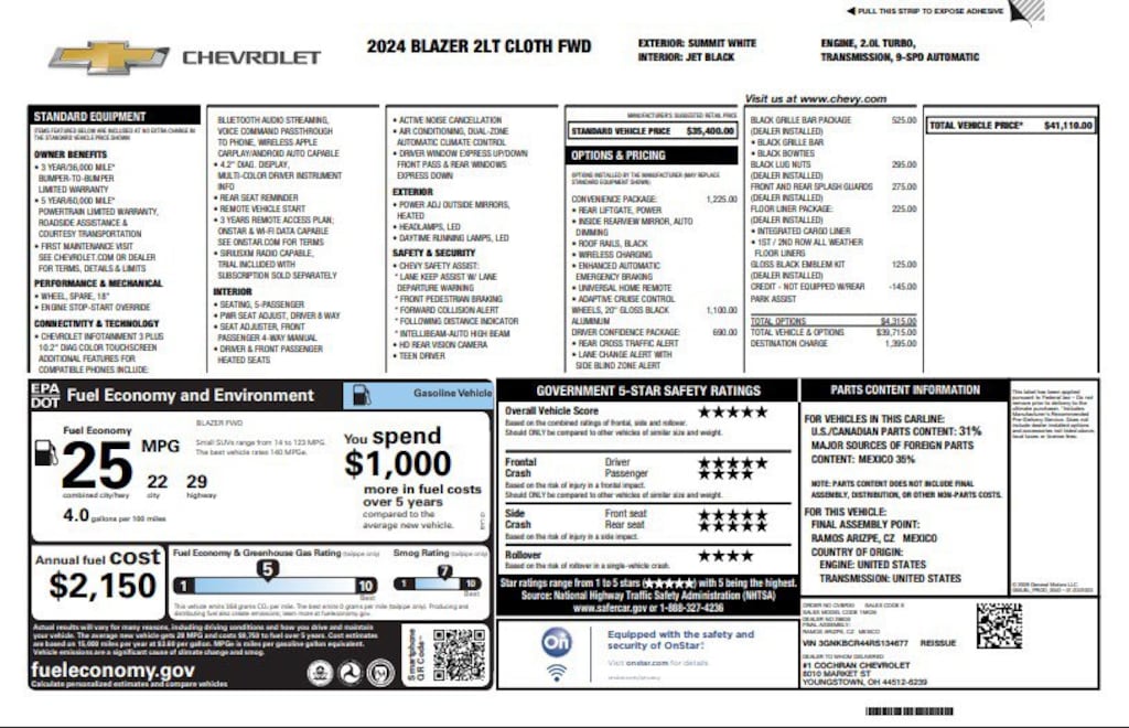 Used 2024 Chevrolet Blazer LT w/2LT SUV