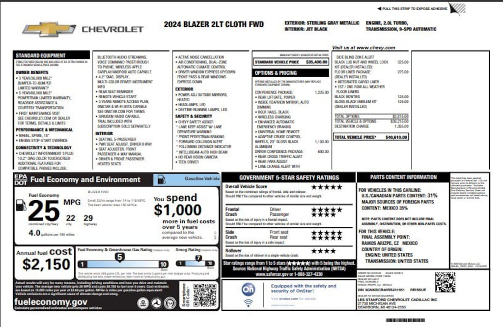 Used 2024 Chevrolet Blazer LT w/2LT SUV