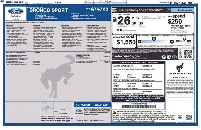 2021 Ford Bronco Sport Big Bend -
                  Yorkville, NY
