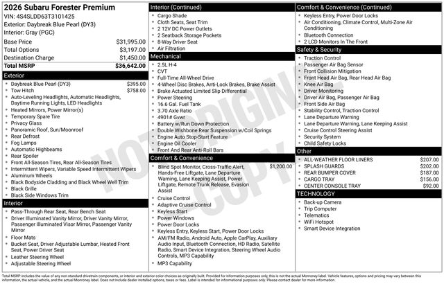 2026 Subaru Forester Premium's photo