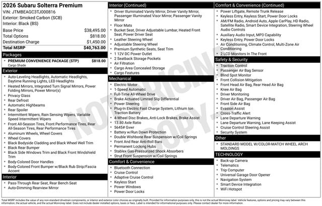 2026 Subaru Solterra Premium -
                  Yorkville, NY