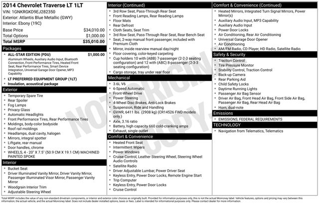 2014 Chevrolet Traverse LT -
                  Yorkville, NY
