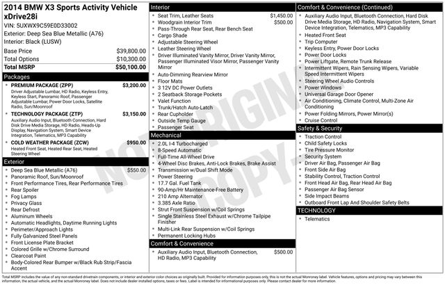 2014 BMW X3 xDrive28i -
                  Yorkville, NY