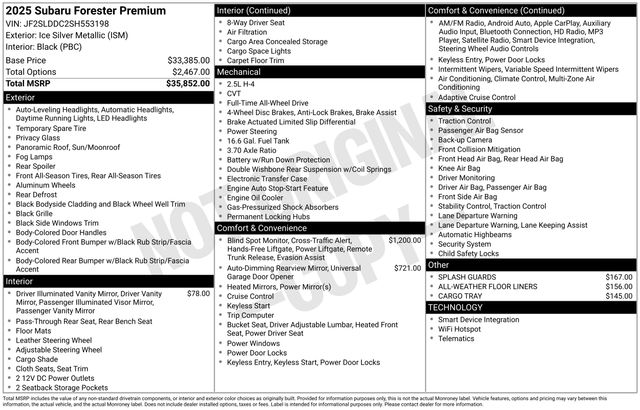 2025 Subaru Forester Premium Hero Image