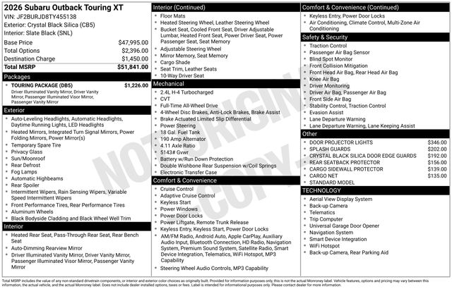 2026 Subaru Outback Touring XT's photo