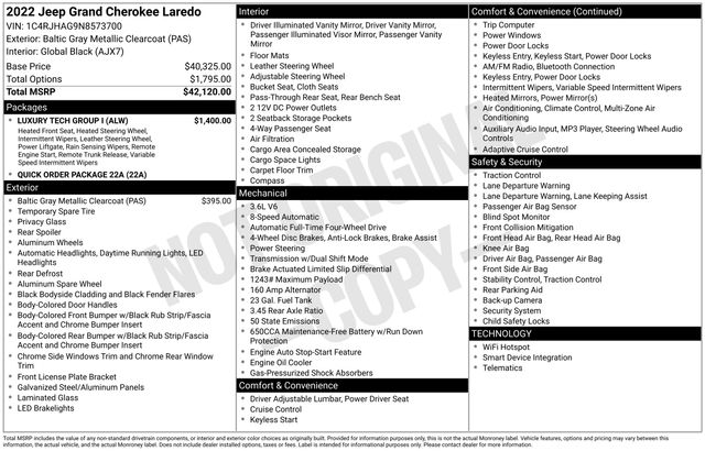 2022 Jeep Grand Cherokee Laredo Hero Image