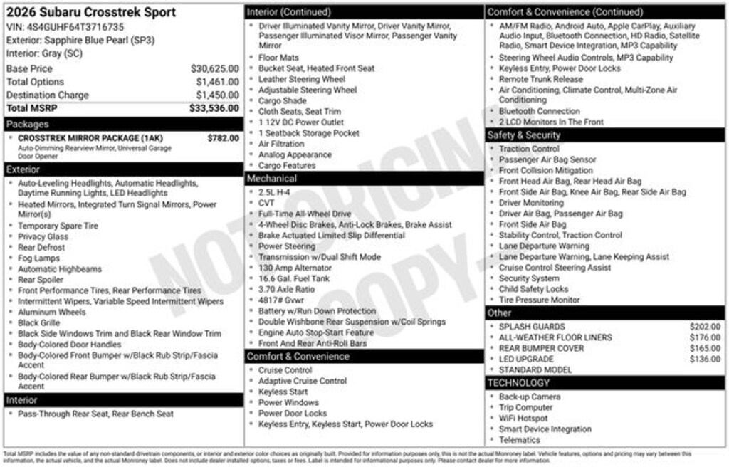 New 2026 Subaru Crosstrek Sport SUV