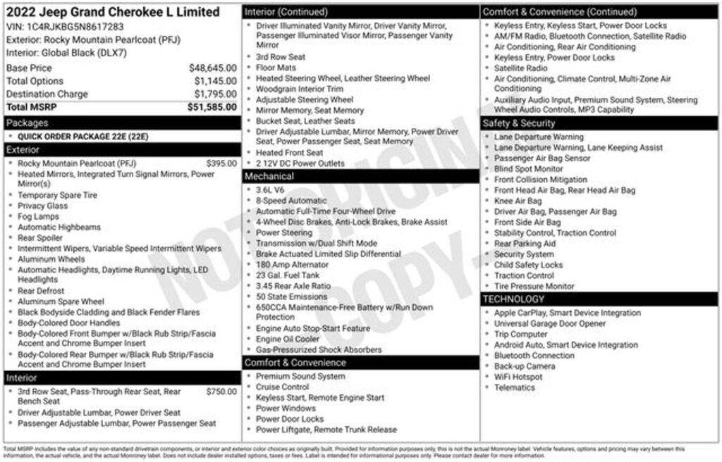 Used 2022 Jeep Grand Cherokee L Limited SUV