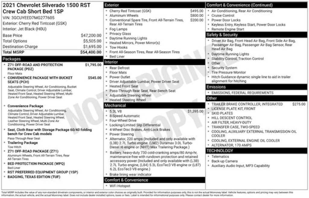 Used 2021 Chevrolet Silverado 1500 RST Truck