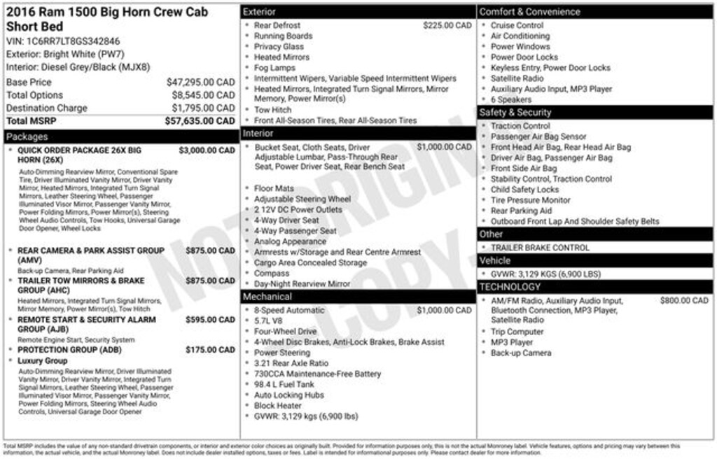 Used 2016 Ram 1500 Big Horn Truck