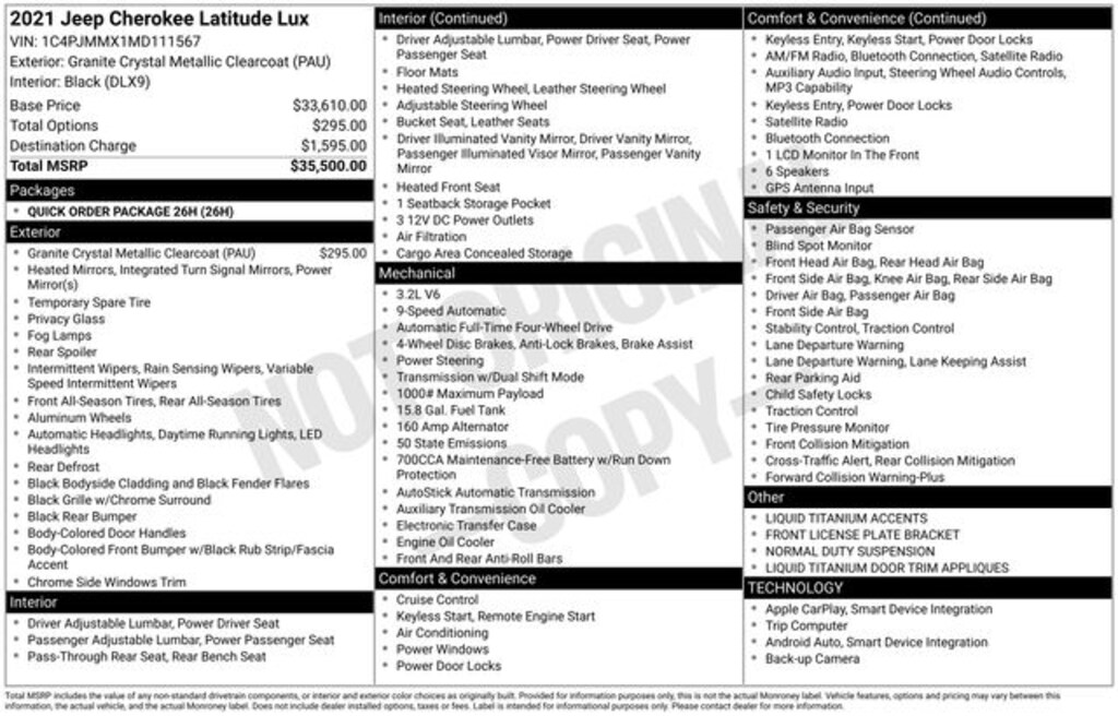 Used 2021 Jeep Cherokee Latitude Lux SUV