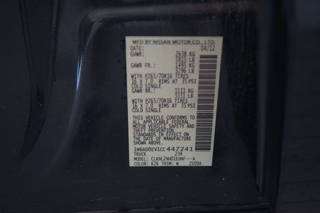 2012 Nissan Frontier SV 20