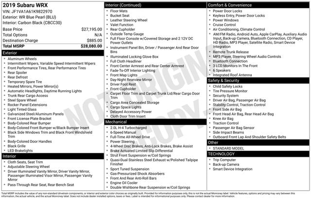 Thumbnail: 2019 Subaru WRX - 4