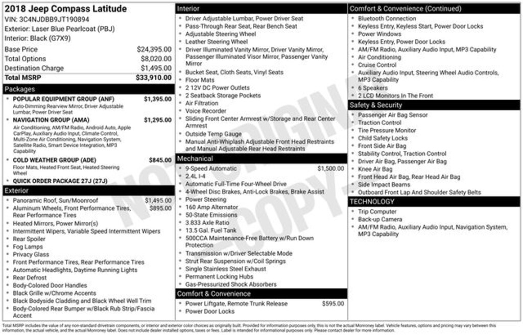 Used 2018 Jeep Compass Latitude SUV