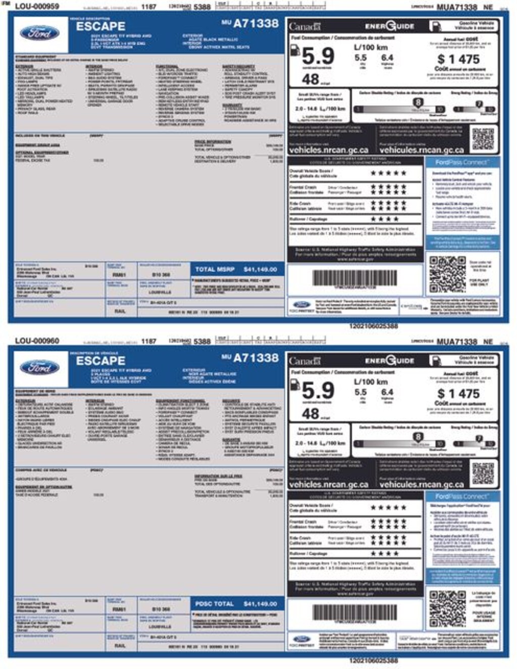 Used 2021 Ford Escape Hybrid Titanium SUV