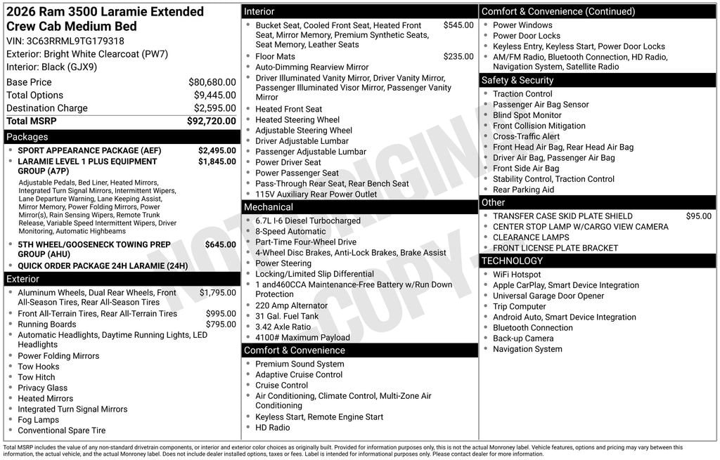 New 2026 Ram 3500 Laramie Pickup