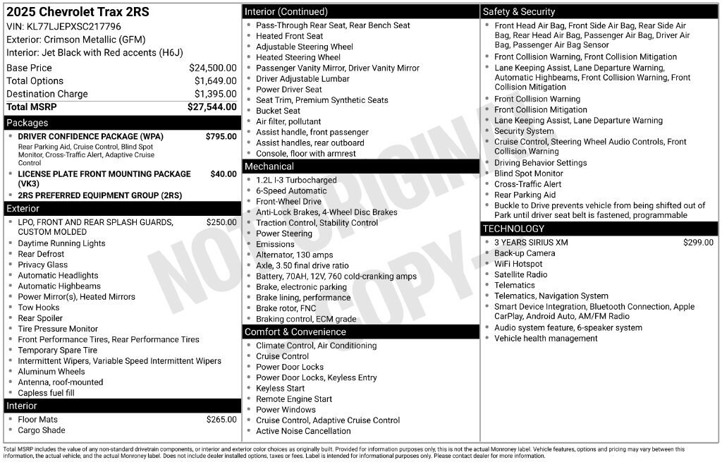 Used 2025 Chevrolet Trax 2RS SUV